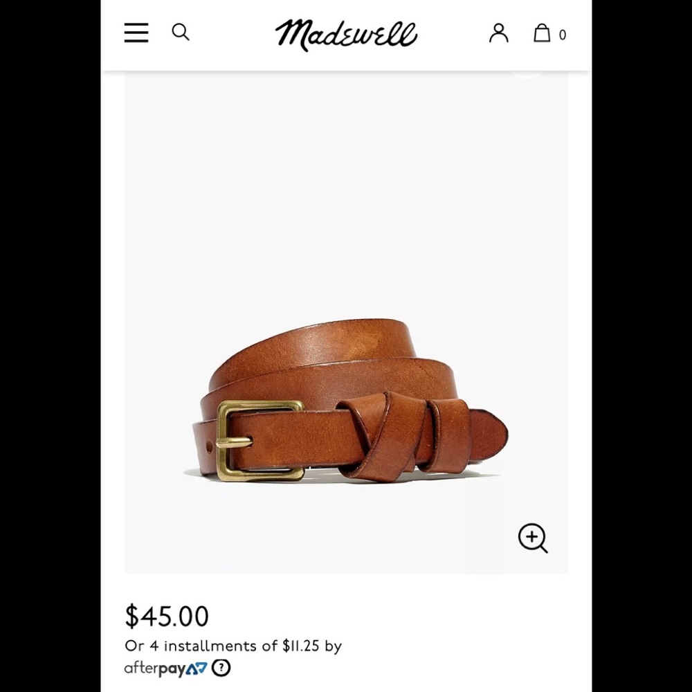 Madewell belt small brown